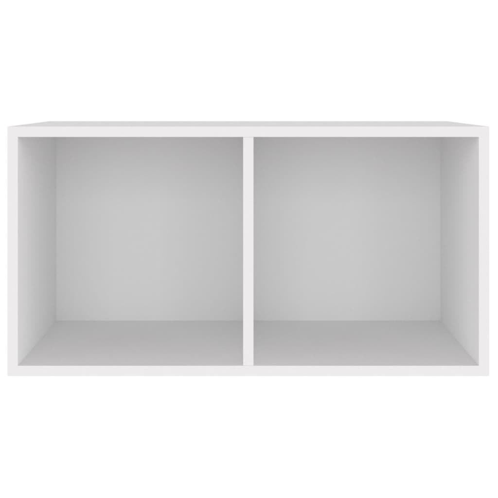 vidaXL Cutie de depozitare viniluri, alb, 71x34x36 cm, lemn compozit