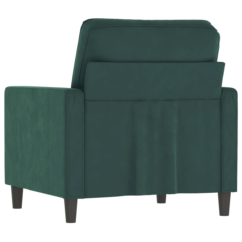 vidaXL Fotoliu canapea, verde închis, 60 cm, catifea