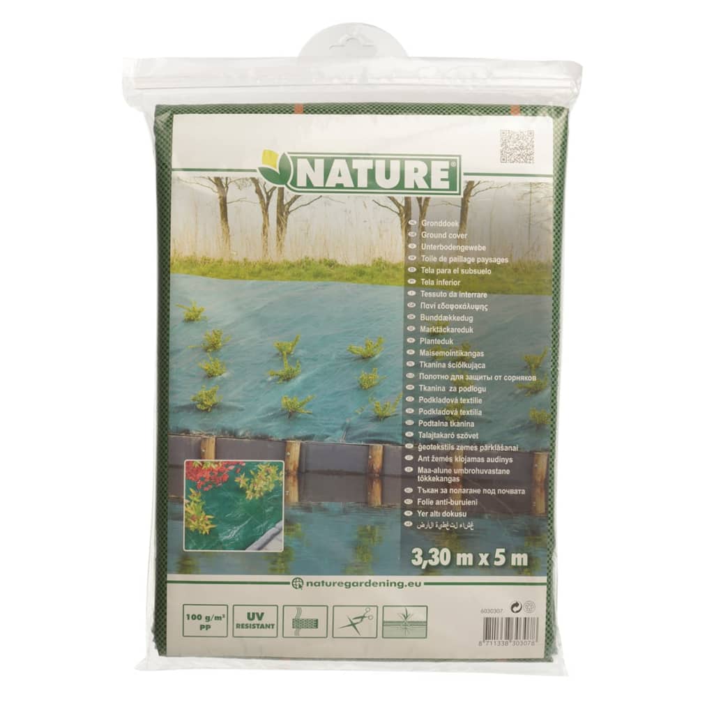 Nature Folie antiburuieni pentru sol, verde, 3,3 x 5 m