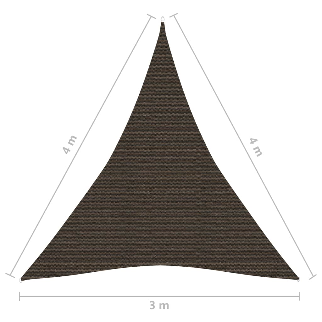vidaXL Pânză parasolar, maro, 3x4x4 m, HDPE, 160 g/m²
