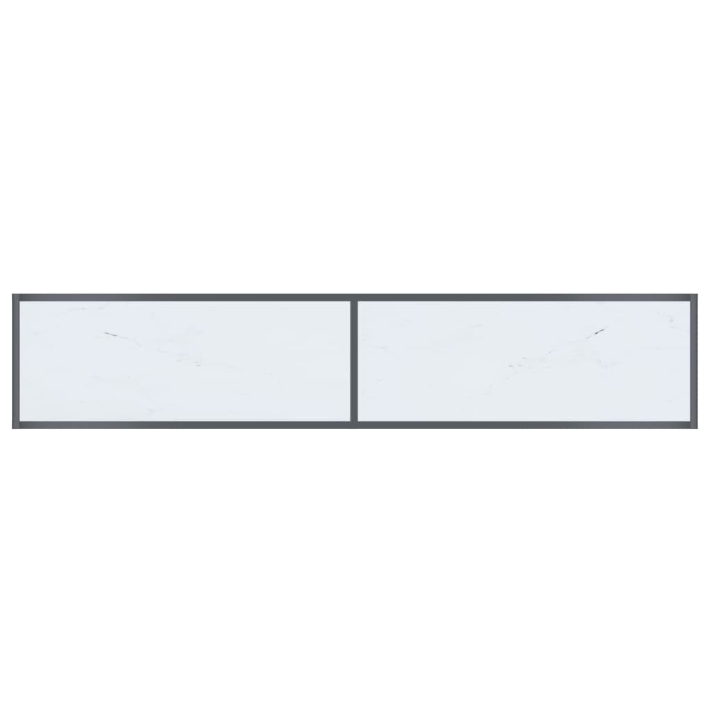 vidaXL Masă consolă,alb, 180x35x75,5 cm, sticlă securizată