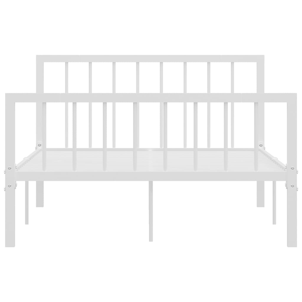 vidaXL Cadru de pat, alb, 120 x 200 cm, metal