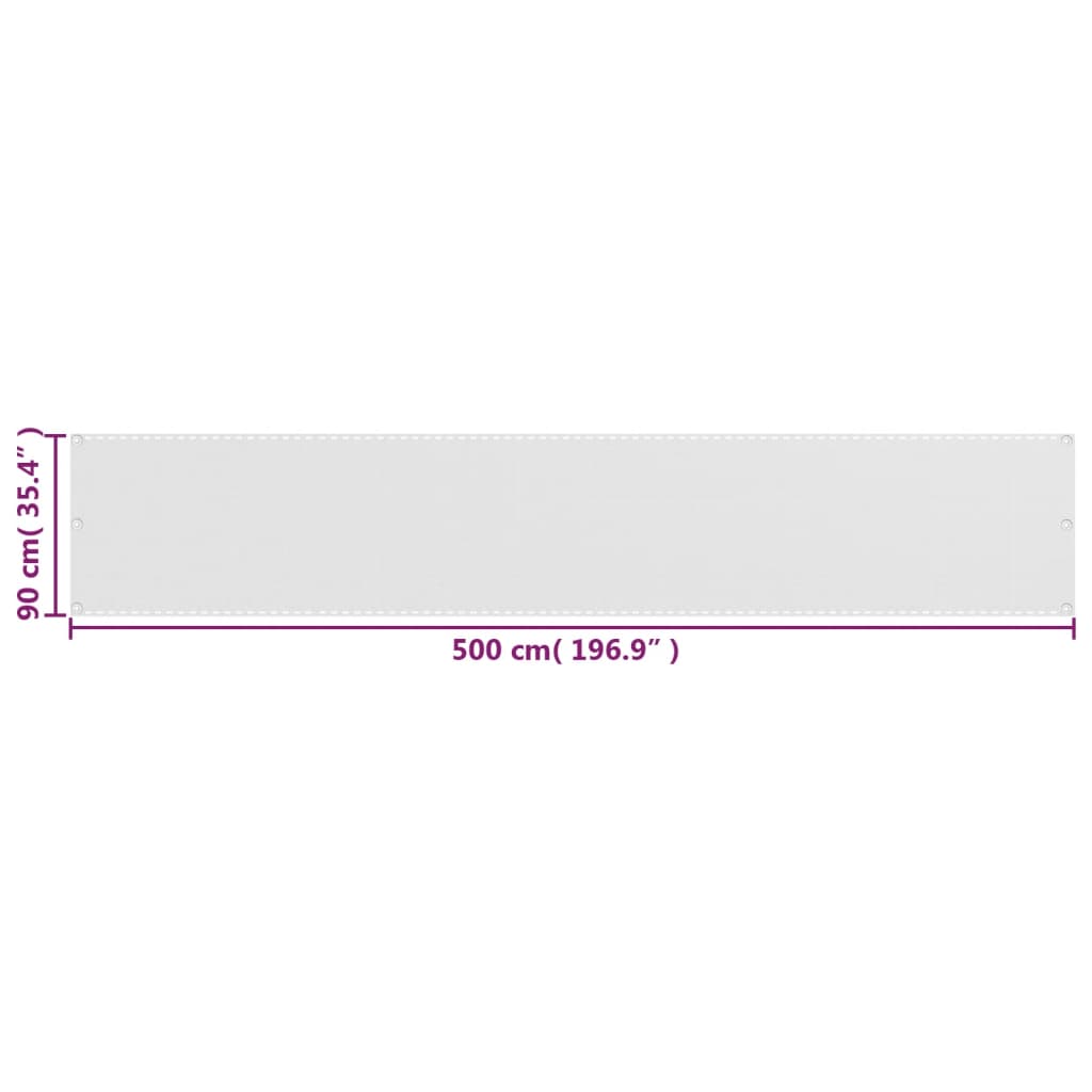 vidaXL Paravan de balcon, alb, 90x500 cm, HDPE