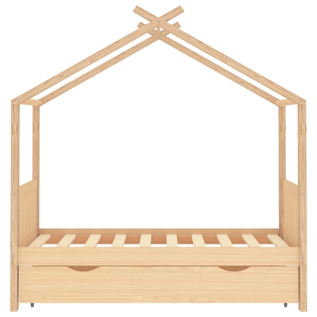 vidaXL Cadru pat de copii, cu un sertar, 80x160 cm, lemn masiv de pin