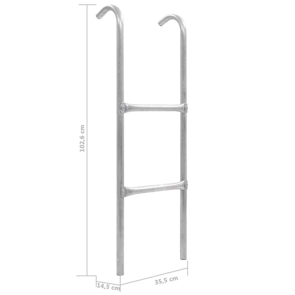 vidaXL Scară de trambulină cu 2 trepte, argintiu, 102,6 cm, oțel
