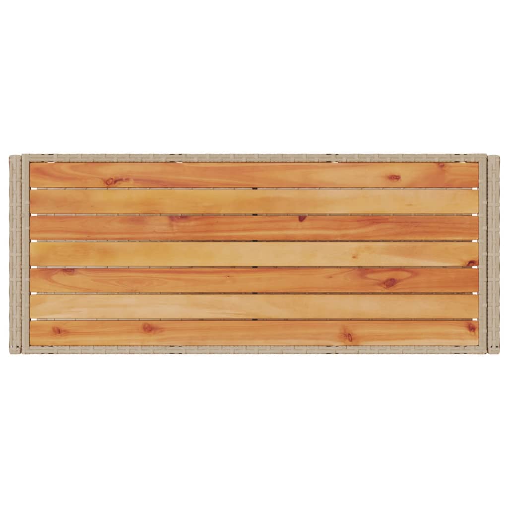 vidaXL Cărucior de bar cu 3 niveluri, bej, poliratan și lemn de acacia