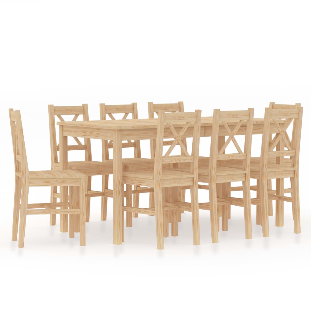 vidaXL Set mobilier de bucătărie, 9 piese, lemn de pin