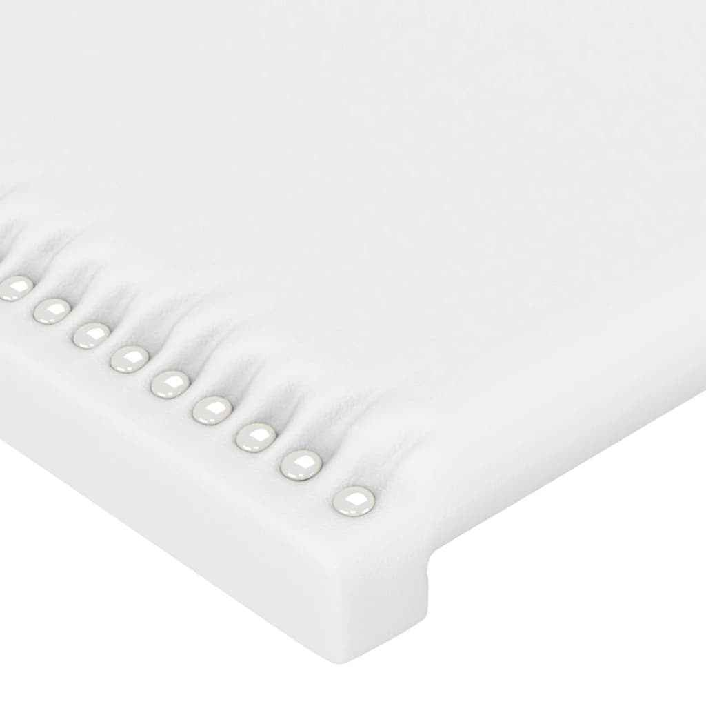 vidaXL Tăblie de pat cu LED, alb, 80x5x118/128 cm, piele ecologică