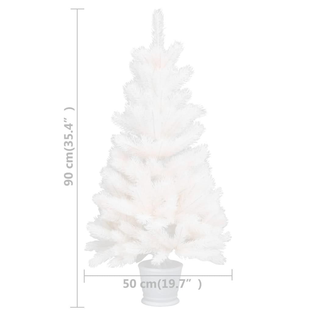 vidaXL Brad de Crăciun artificial pre-iluminat, alb, 90 cm