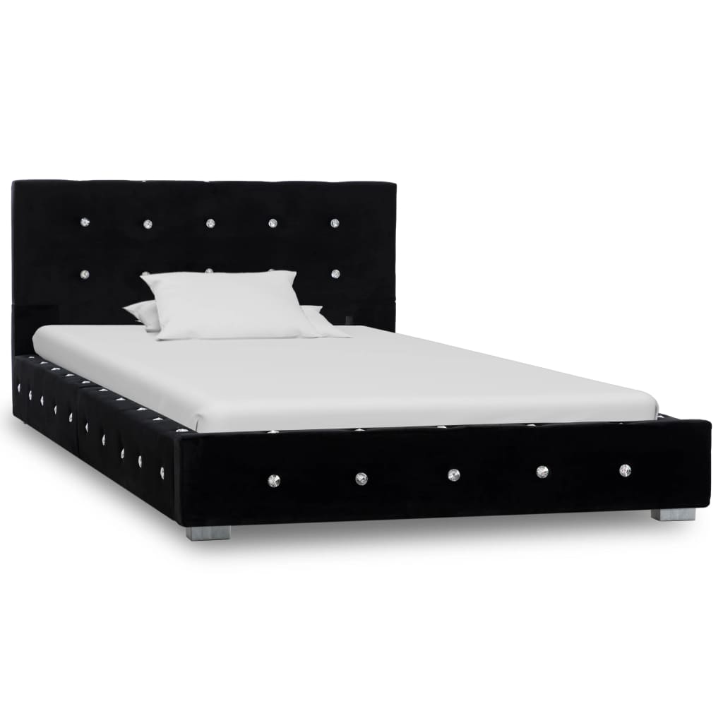 vidaXL Cadru de pat, negru, 90 x 200 cm, catifea