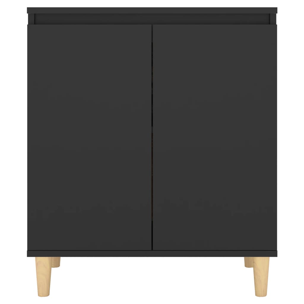vidaXL Servantă cu picioare din lemn masiv, negru, 60x35x70 cm, PAL