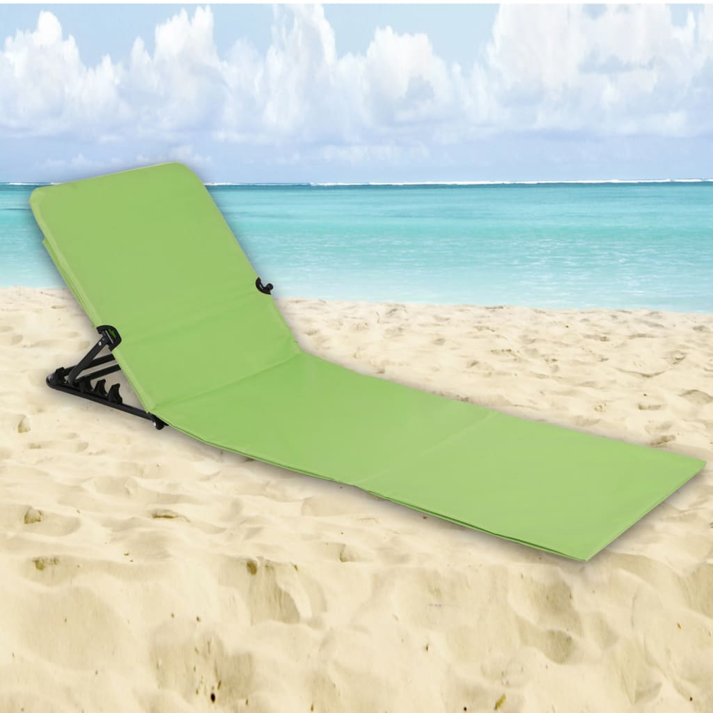HI Scaun pliabil saltea de plajă, verde, PVC
