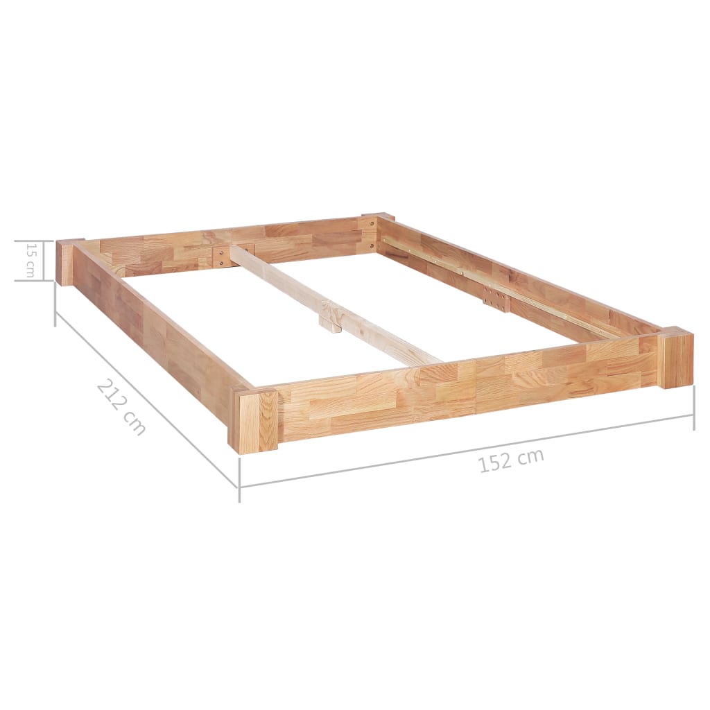 vidaXL Cadru de pat, 140 x 200 cm, lemn masiv de stejar
