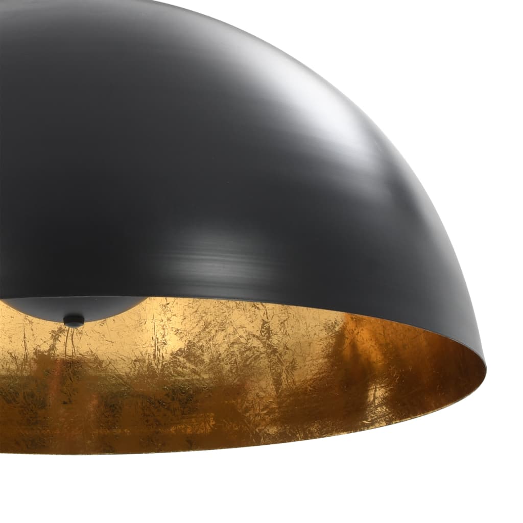 vidaXL Lustre, 2 buc., negru și auriu, 50 cm, semisferic, E27