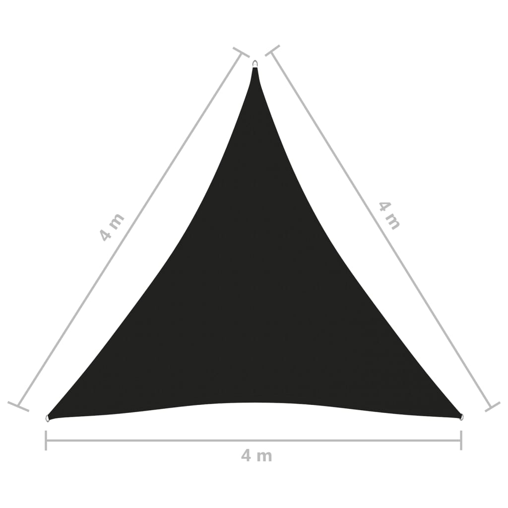 vidaXL Parasolar, negru, 4x4x4 m, țesătură oxford, triunghiular