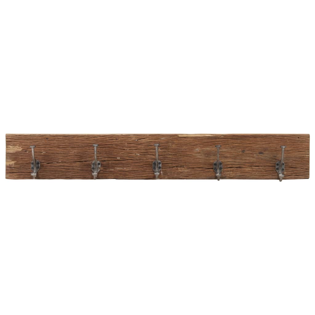 vidaXL Cuier de hol cu 5 cârlige, 100x2,5x15 cm, lemn masiv reciclat