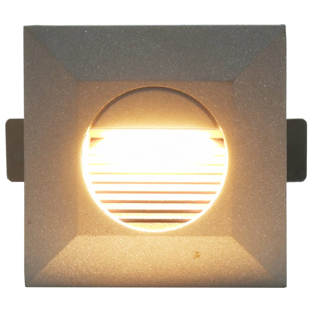 vidaXL Lămpi de perete LED de exterior, 6 buc., argintiu, 5 W, pătrat