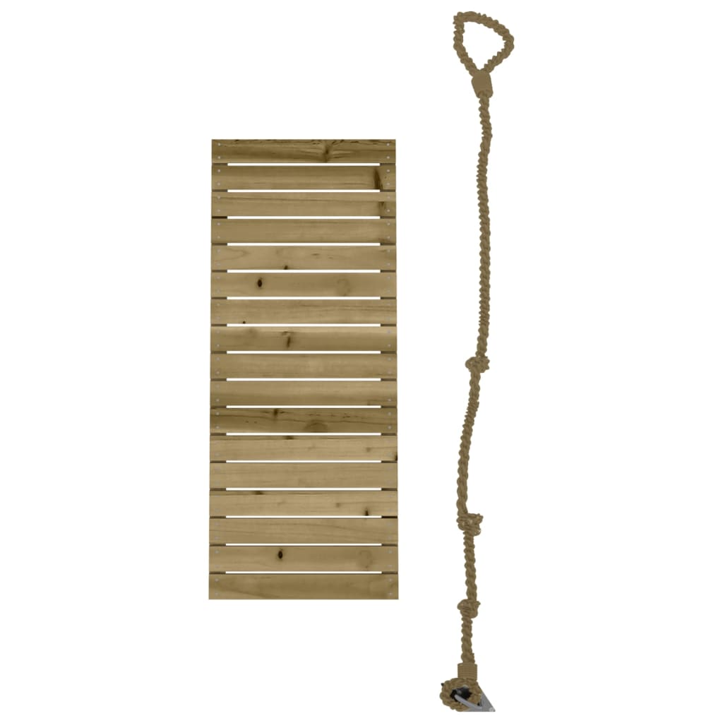 vidaXL Perete escaladă, cu frânghie, 44,5x5x108 cm, lemn pin impregnat