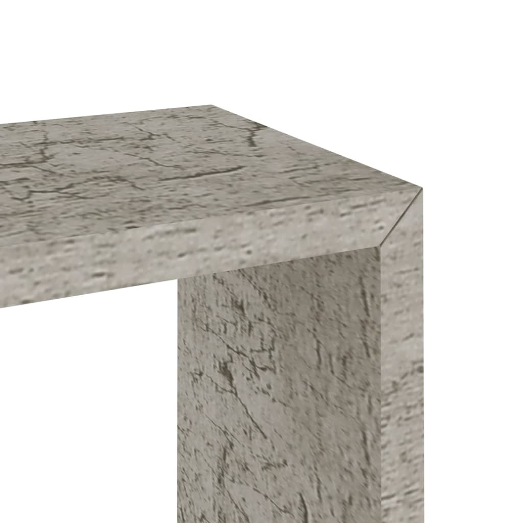 vidaXL Rafturi de perete cub, 3 buc., gri beton
