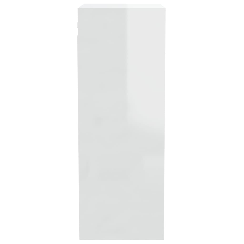 vidaXL Dulap de perete, alb extralucios, 34,5x32,5x90cm, lemn compozit