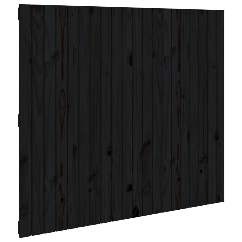 vidaXL Tăblie de pat pentru perete negru 127,5x3x110 cm lemn masiv pin