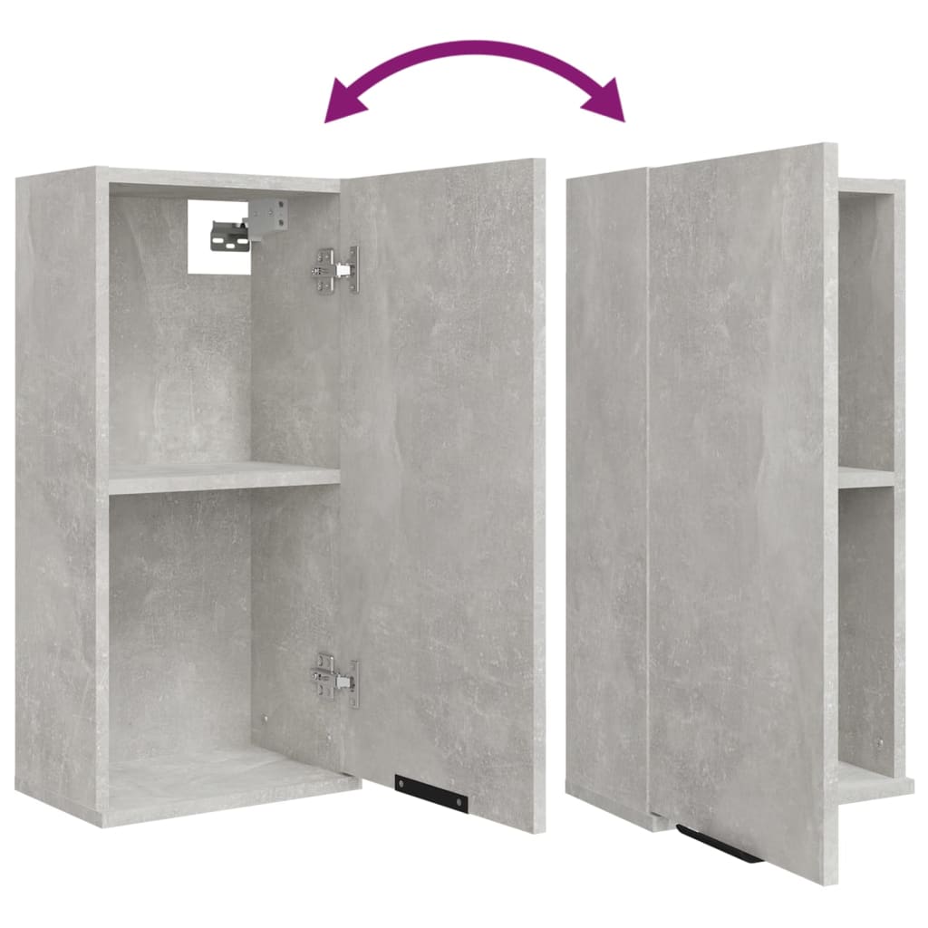 vidaXL Set dulapuri de baie, 5 piese, gri beton, lemn prelucrat