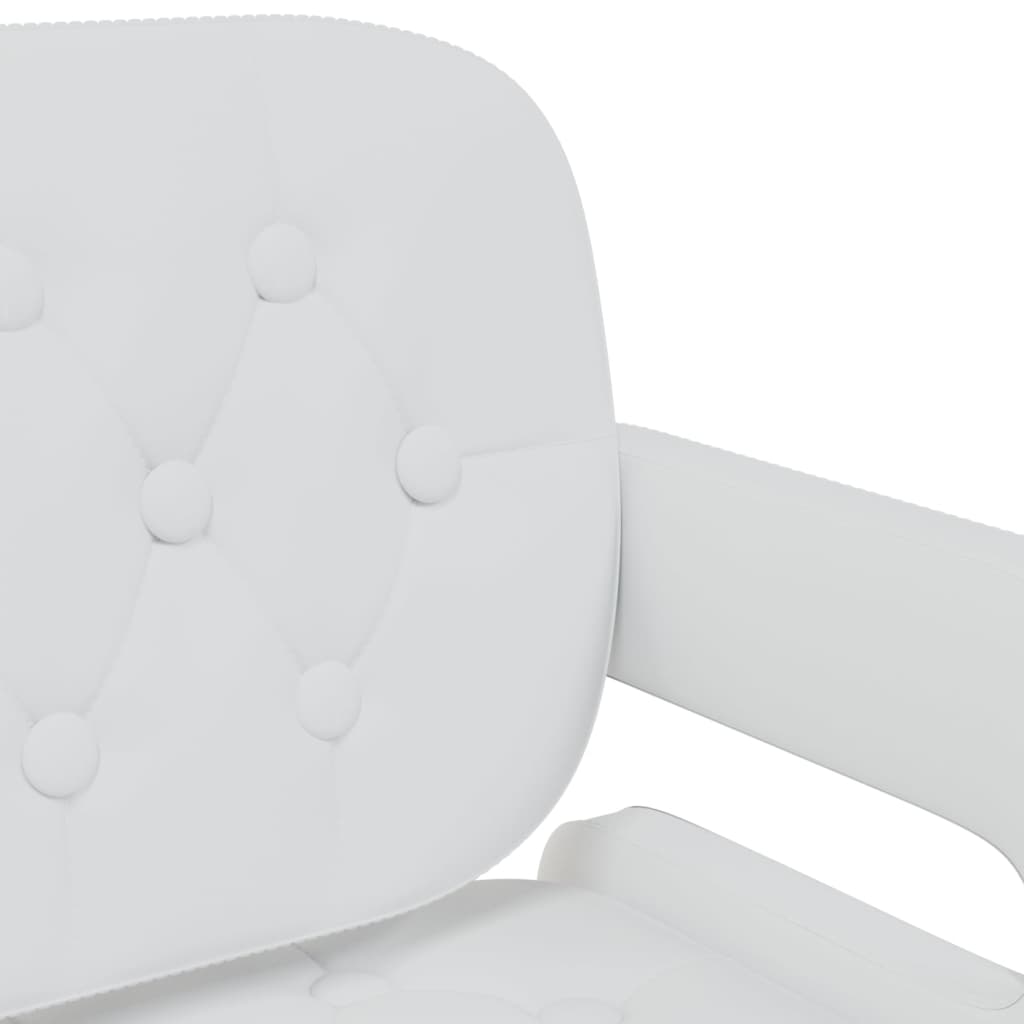 vidaXL Scaune de masă pivotante, 2 buc., alb, piele ecologică