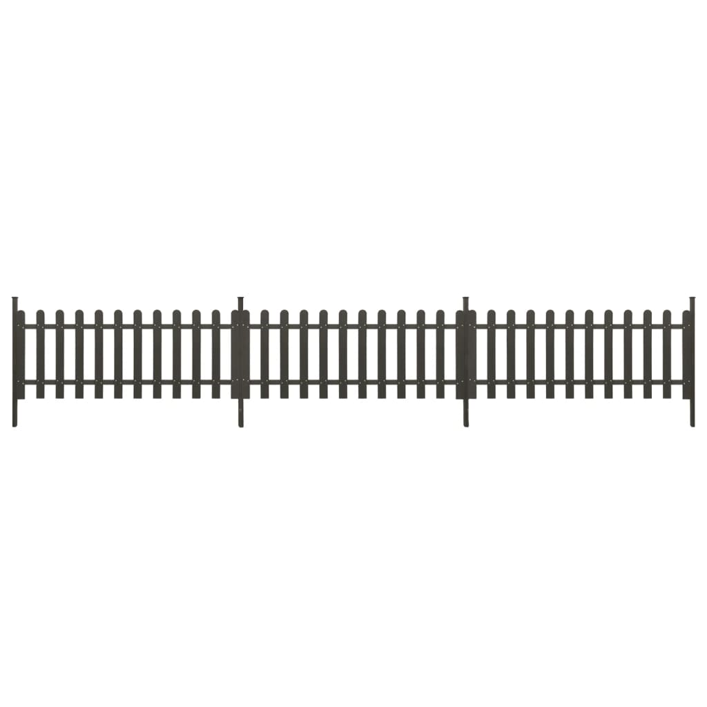 vidaXL Gard din șipci cu stâlpi, 3 buc., 614x80 cm, WPC