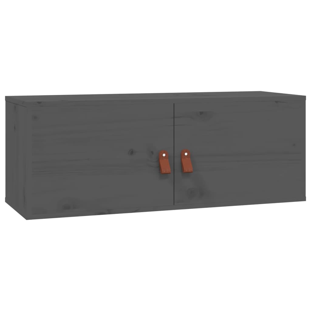 vidaXL Dulap de perete, gri, 80x30x30 cm, lemn masiv de pin
