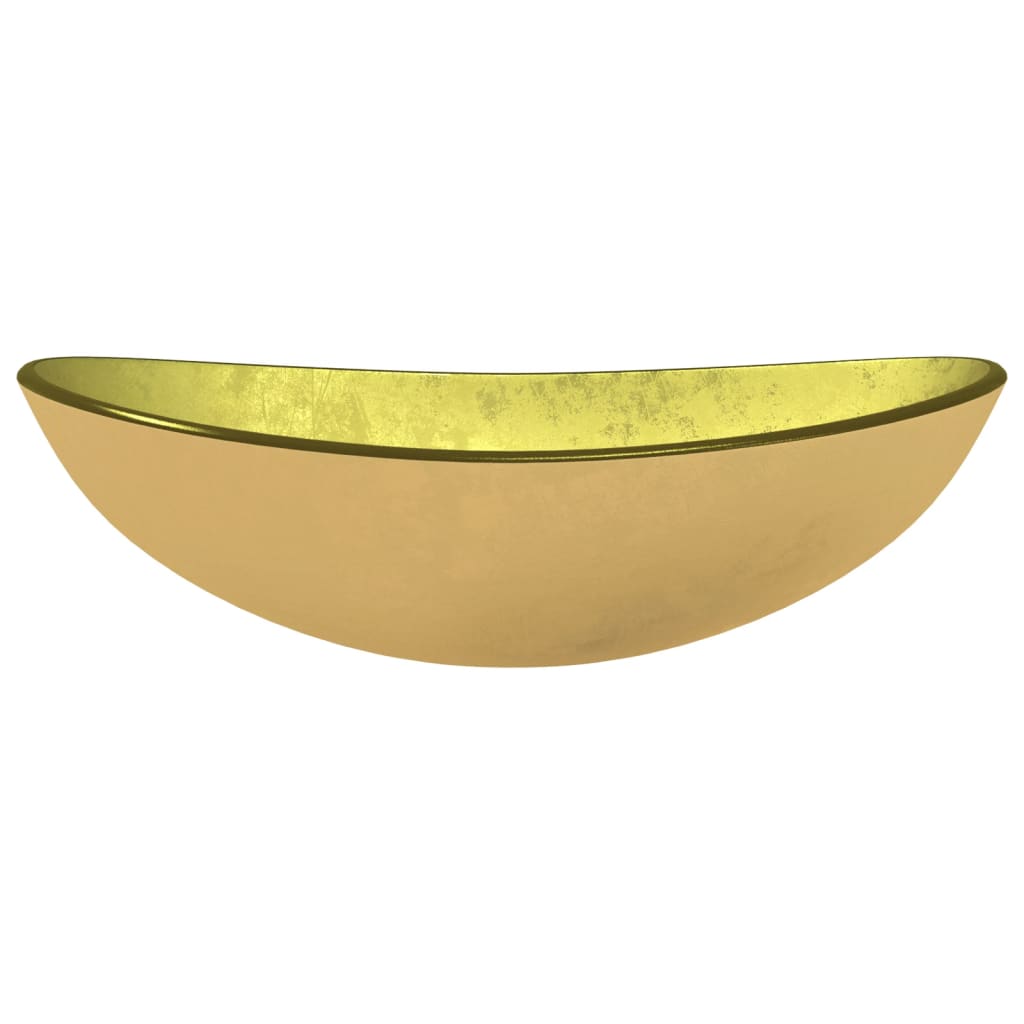 vidaXL Chiuvetă din sticlă securizată, auriu, 54,5x35x15,5 cm