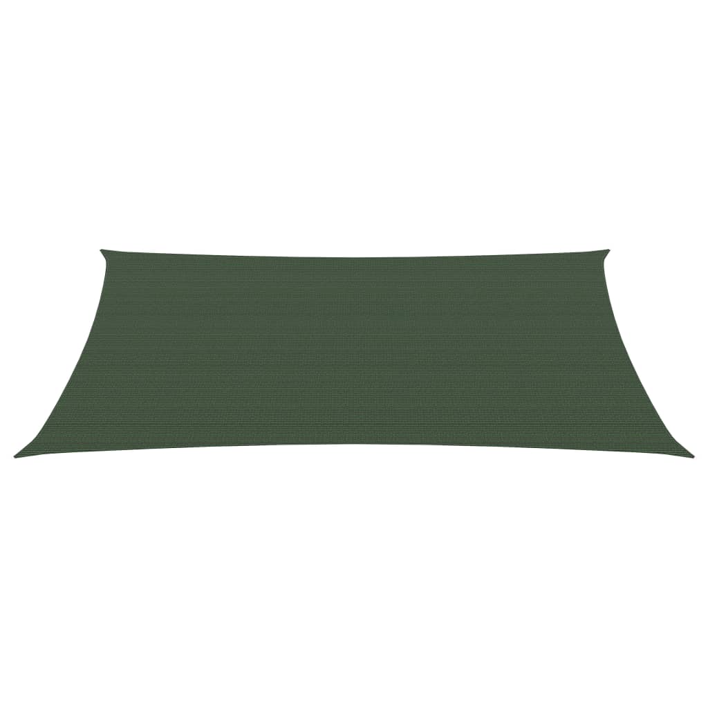 vidaXL Pânză parasolar, verde închis, 3,5x4,5 m, HDPE, 160 g/m²