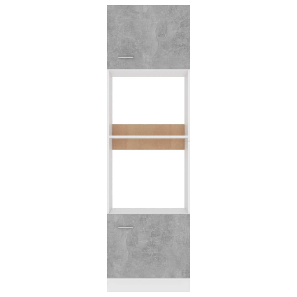 vidaXL Dulap de cuptor cu microunde, gri beton, 60 x 57 x 207 cm, PAL