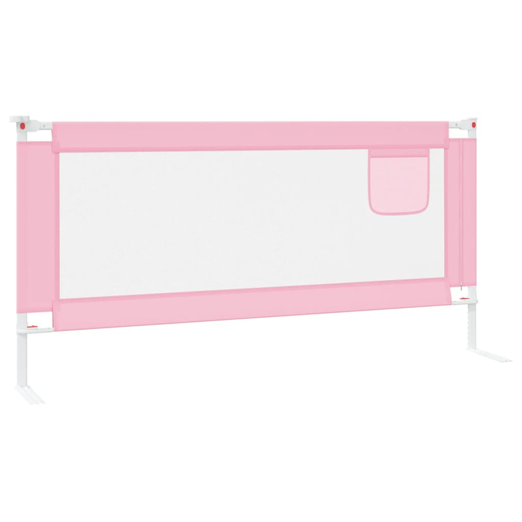 vidaXL Balustradă de protecție pat copii, roz, 190x25 cm, textil