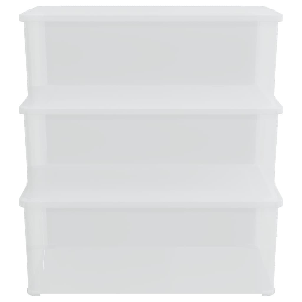 vidaXL Cutii de depozitare din plastic, 3 buc., 10 L, stivuibile