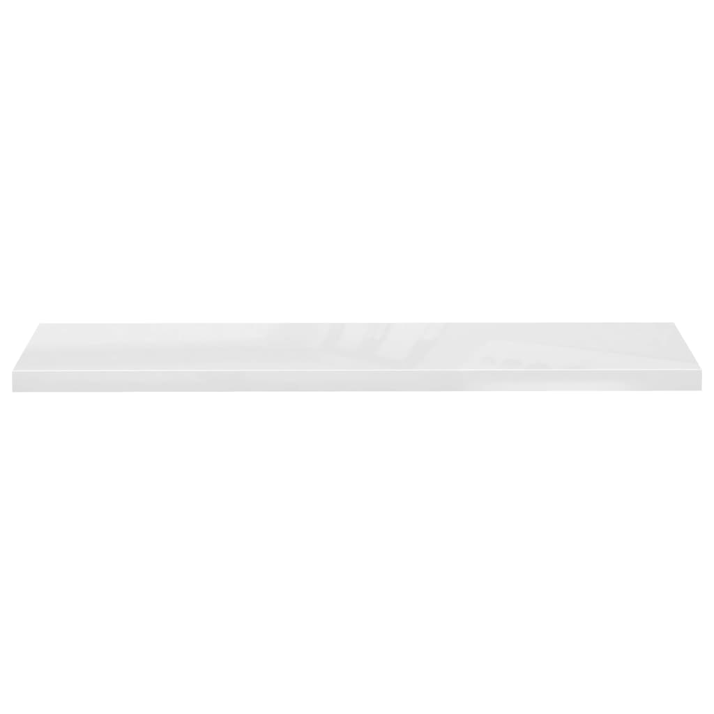 vidaXL Rafturi de perete, 4 buc., alb extralucios, 120x23,5x3,8 cm MDF