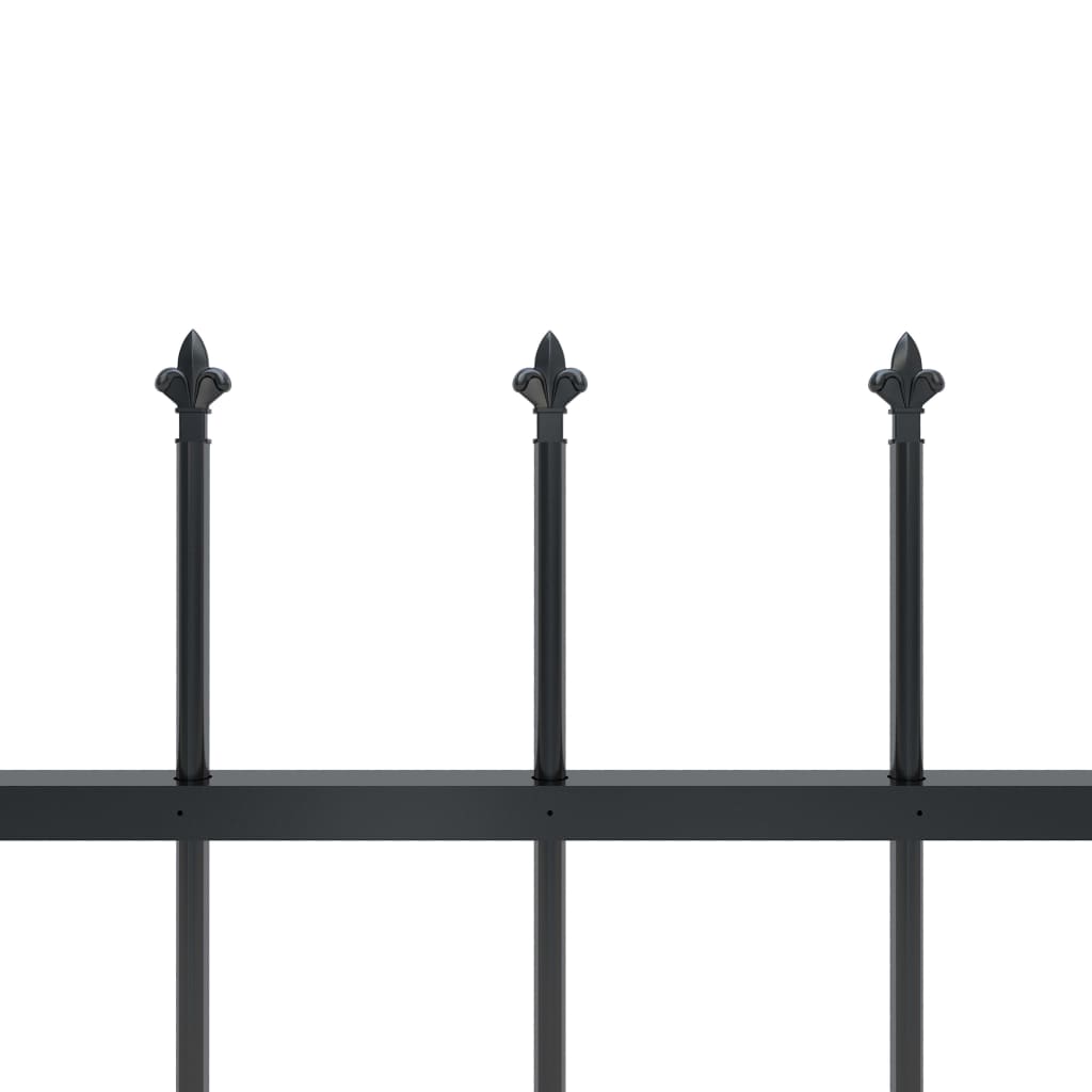 vidaXL Gard de grădină cu vârf suliță, negru, 15,3 x 1 m, oțel