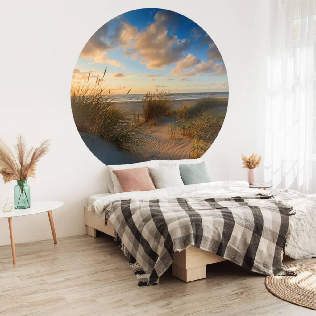 WallArt Tapet în formă de cerc „Beachlife”, 142,5 cm
