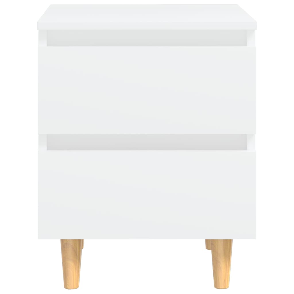 vidaXL Noptieră cu picioare lemn masiv pin, alb, 40x35x50 cm