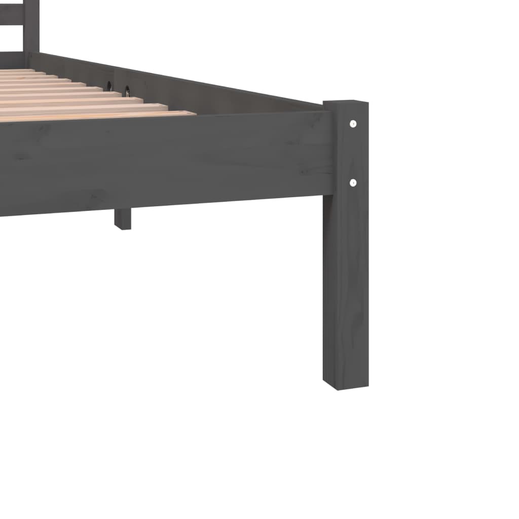 vidaXL Cadru de pat Super King, gri, 180x200 cm, lemn masiv de pin