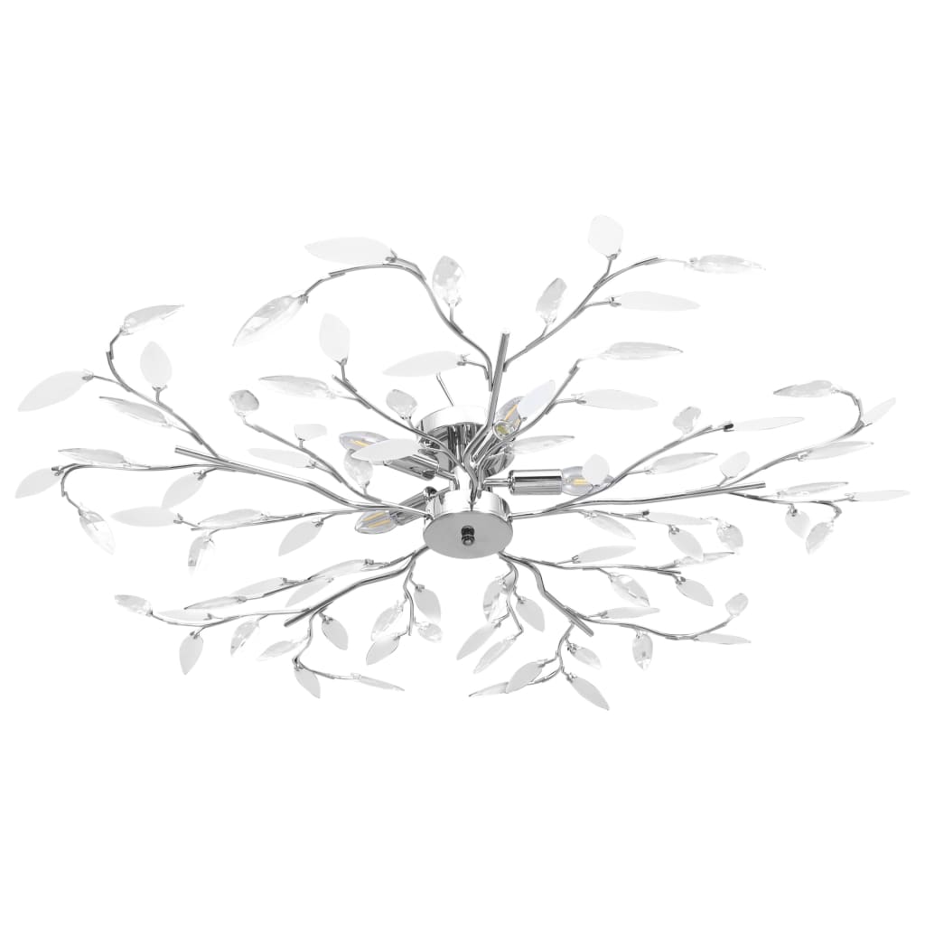 vidaXL Lustră cu brațe tip frunze cristal acrilic alb 5 becuri E14