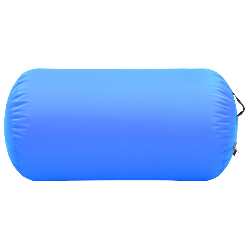 vidaXL Rulou de gimnastică gonflabil cu pompă, albastru, 120x90 cm PVC