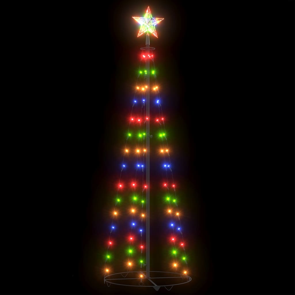 vidaXL Brad de Crăciun conic, 84 LED-uri, colorate, 50x150 cm