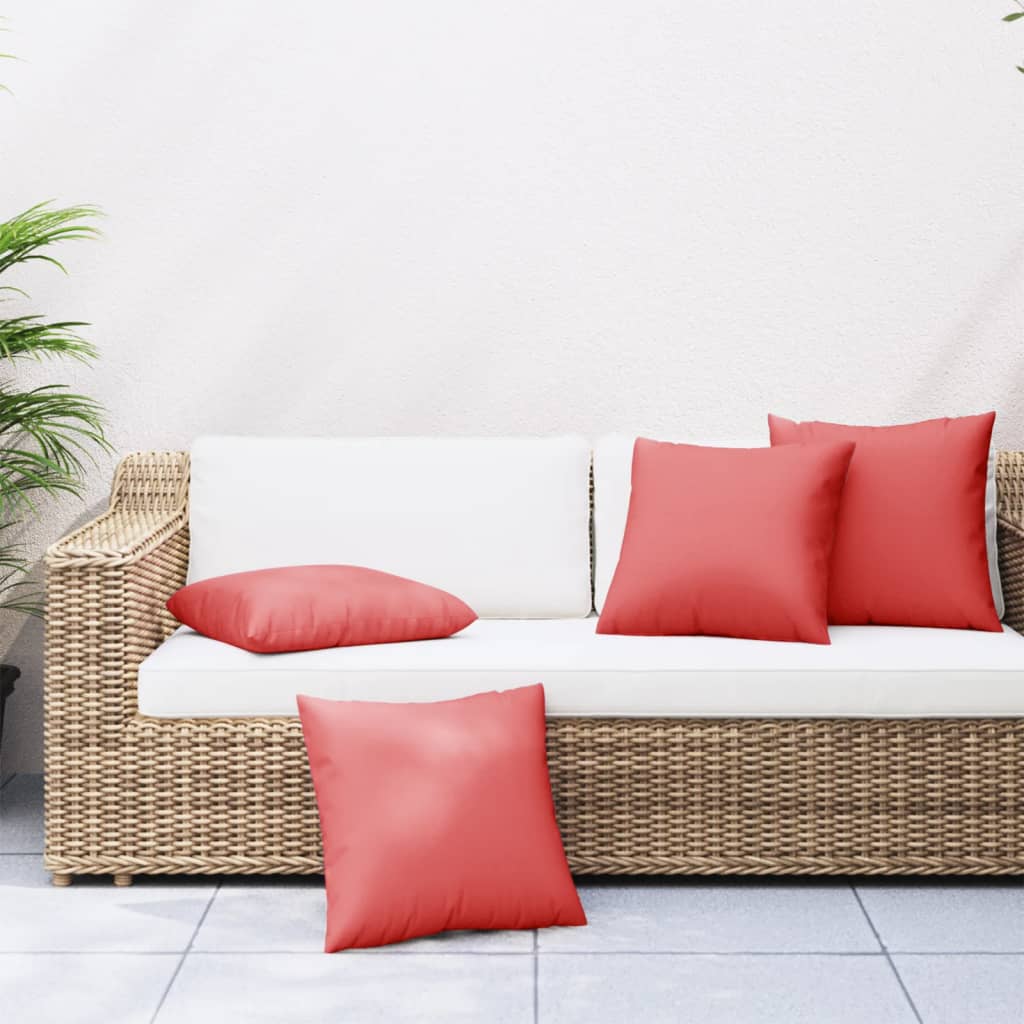 vidaXL Perne decorative, 4 buc., roșu, 50x50 cm, material textil