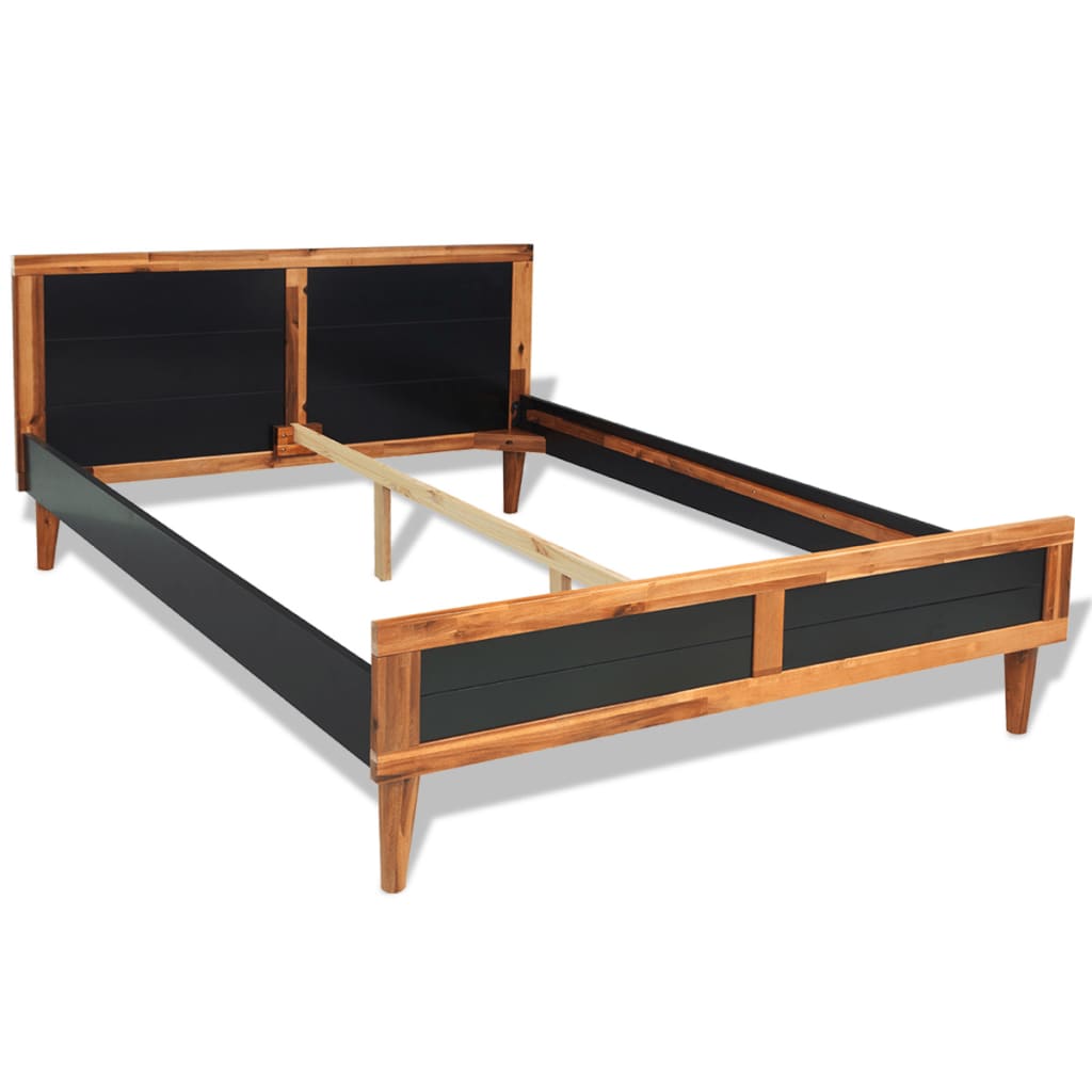 vidaXL Cadru de pat, negru, 180 x 200 cm, lemn masiv de acacia