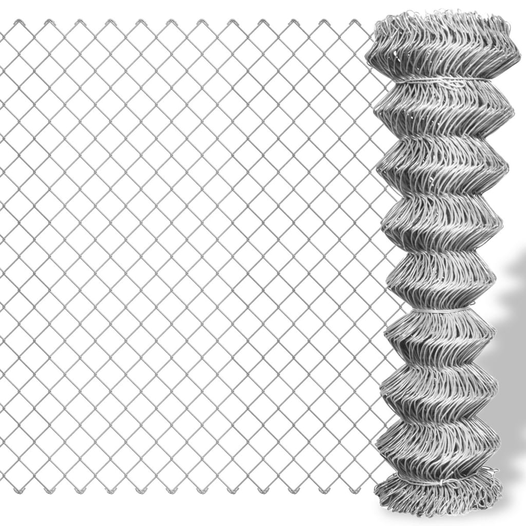 vidaXL Gard de legătură din plasă, argintiu, 25 x 1 m, oțel galvanizat