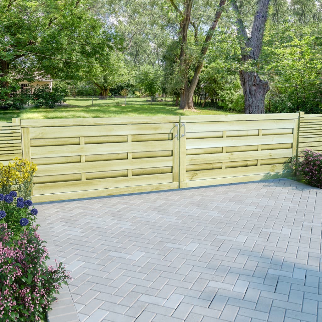 vidaXL Porți de grădină 2 buc. verde 150x75 cm lemn de pin tratat