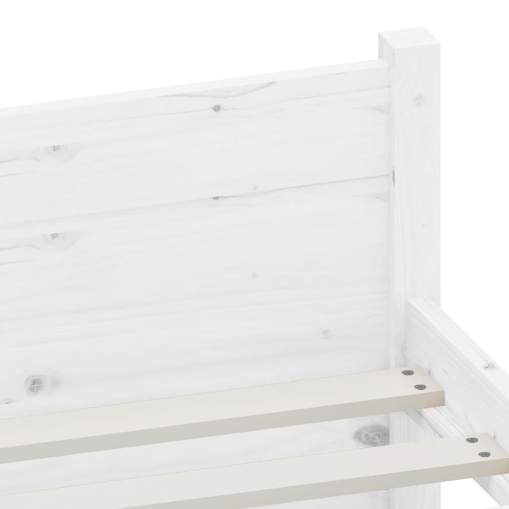 vidaXL Cadru de pat King Size 5FT, alb, 150x200 cm, lemn masiv