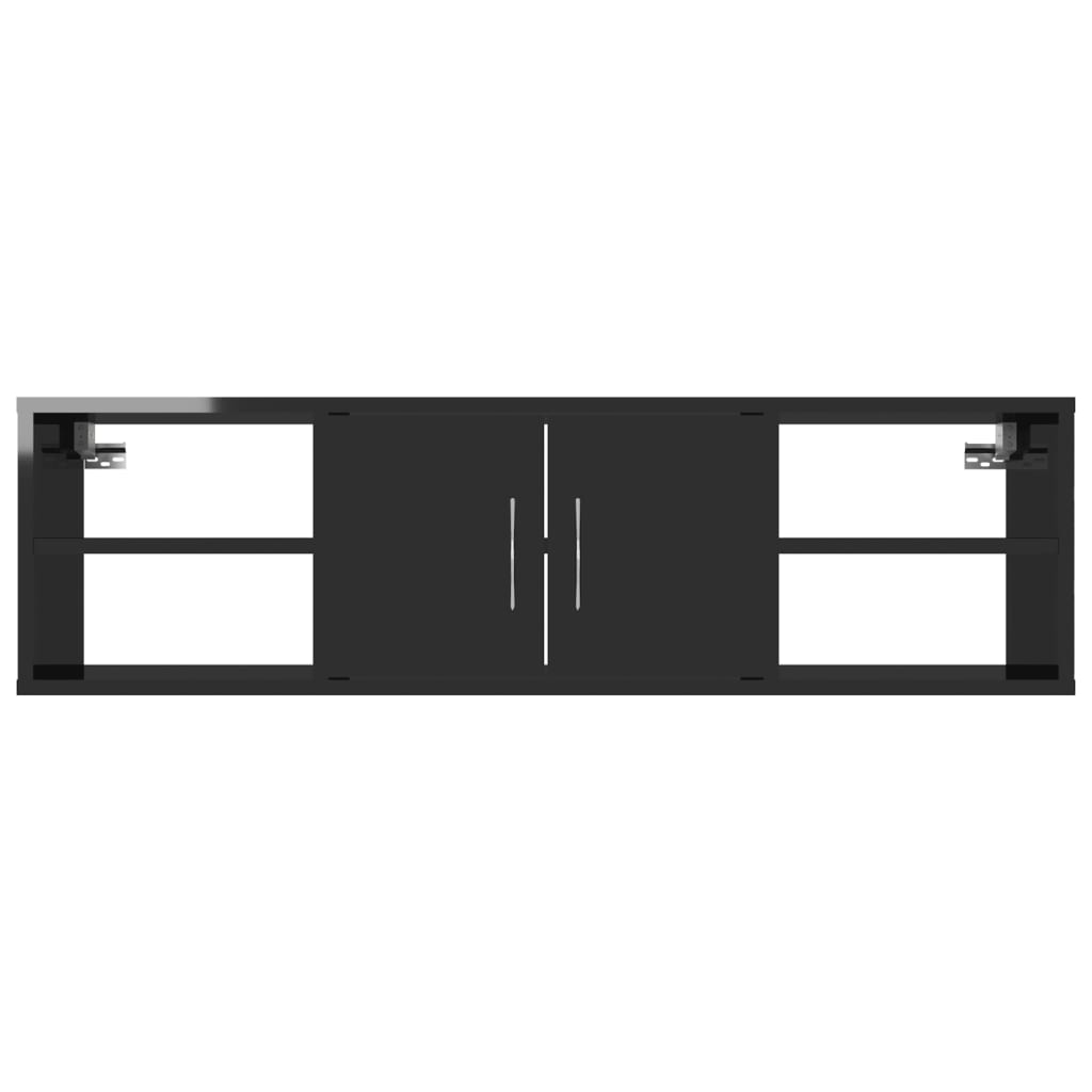 vidaXL Raft de perete, negru extralucios, 102x30x29 cm, PAL