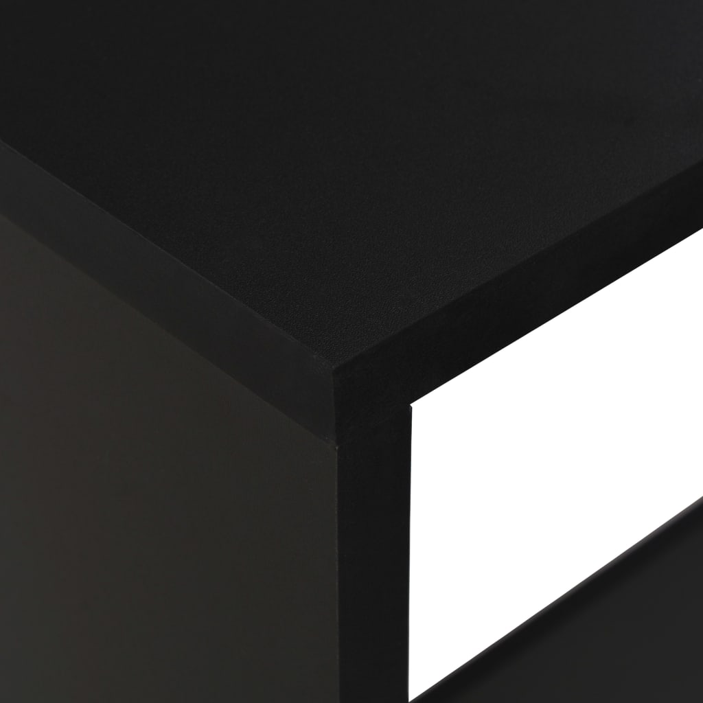 vidaXL Masă de bar cu 2 blaturi, negru, 130x40x120 cm