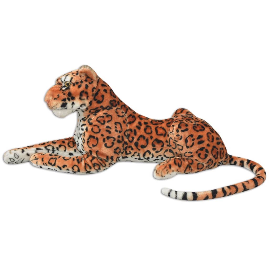 vidaXL Leopard de jucărie din pluș maro XXL